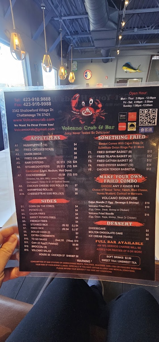 Menu Volcano Crab And Ramen Bar-7