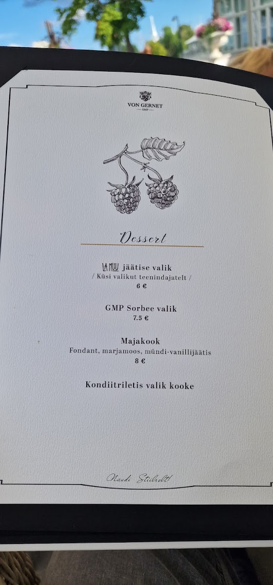 Menu Von Gernet Kohvik/restoran-7