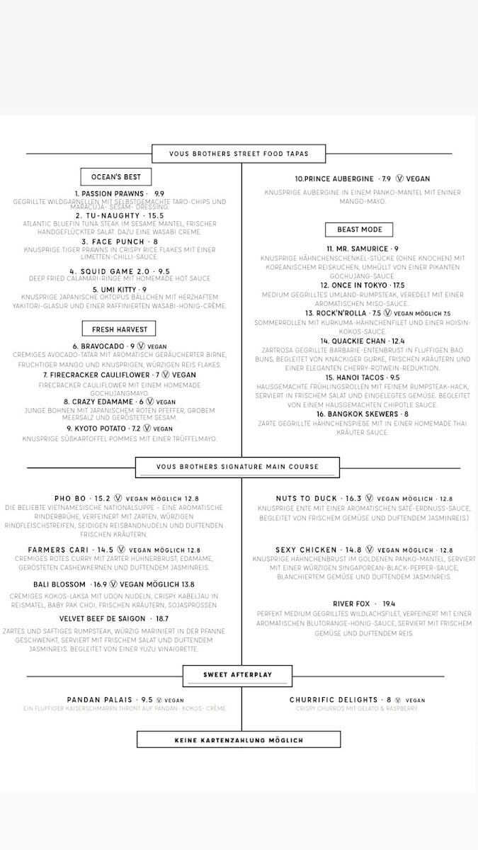 Menu Vous Restaurant & Bar-1