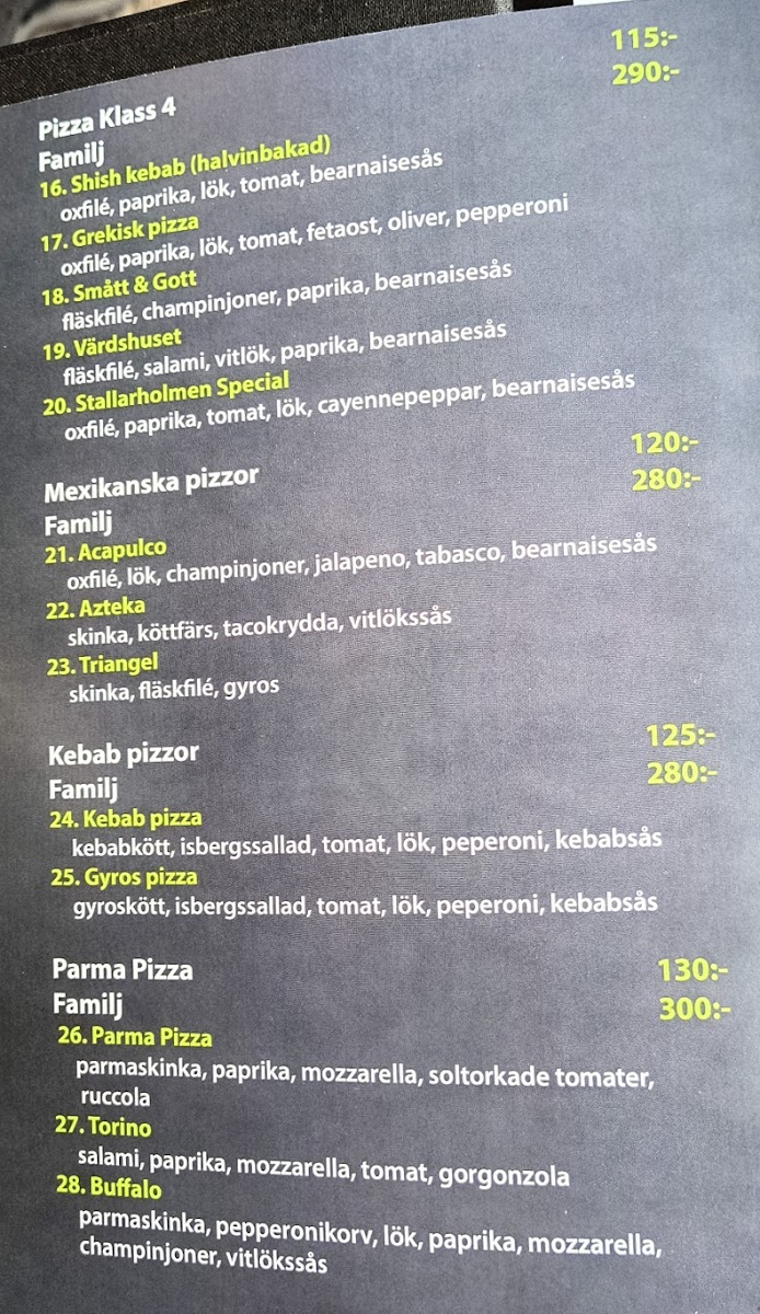 Menu Värdshuset Gripen-1