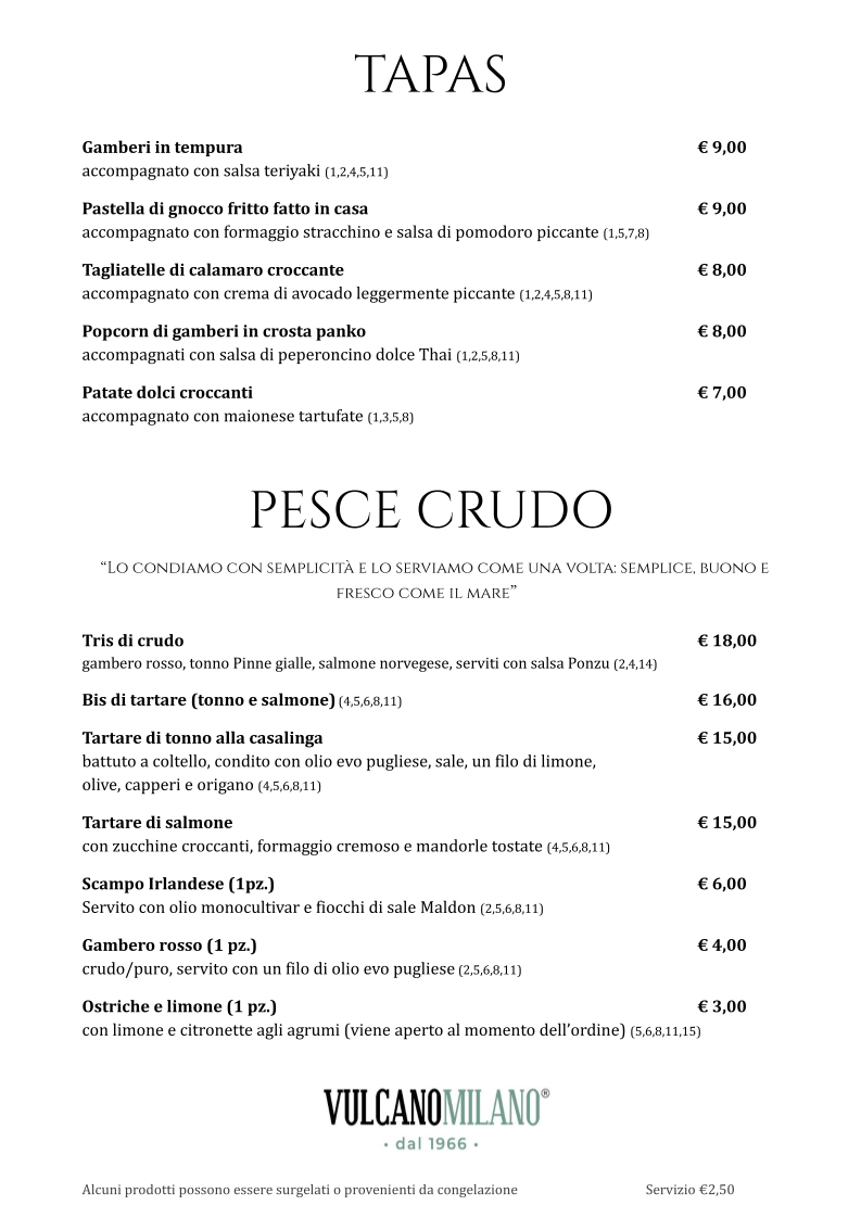 Menu Vulcano Milano Pizza E Pesce-8