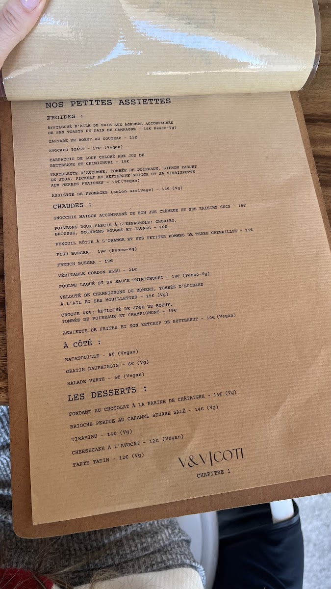Menu V&v⎮Coti-8