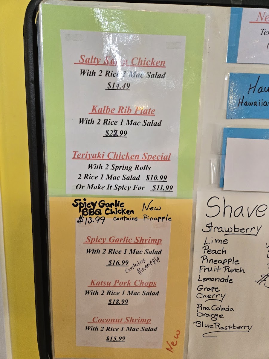 Menu Waikikie Hawaiian Bbq-1