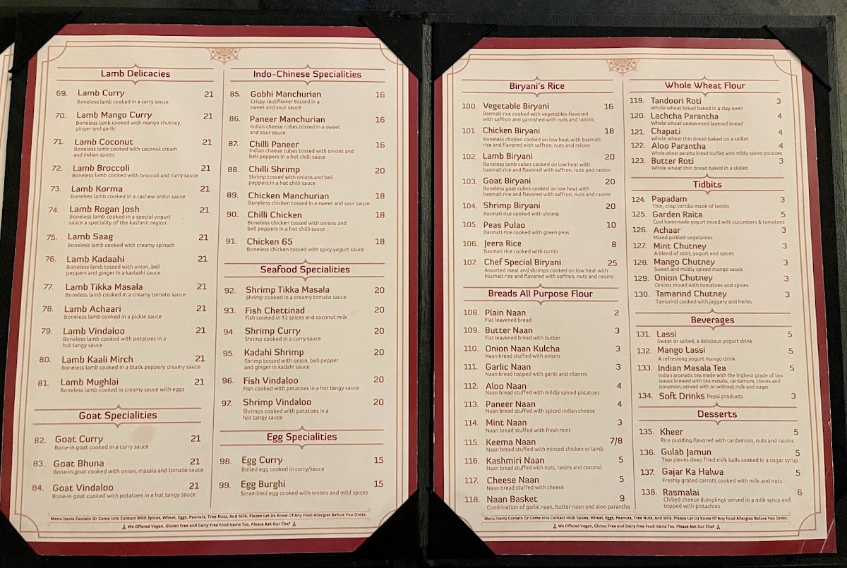 Menu Walla Walla Indian Cuisine-1