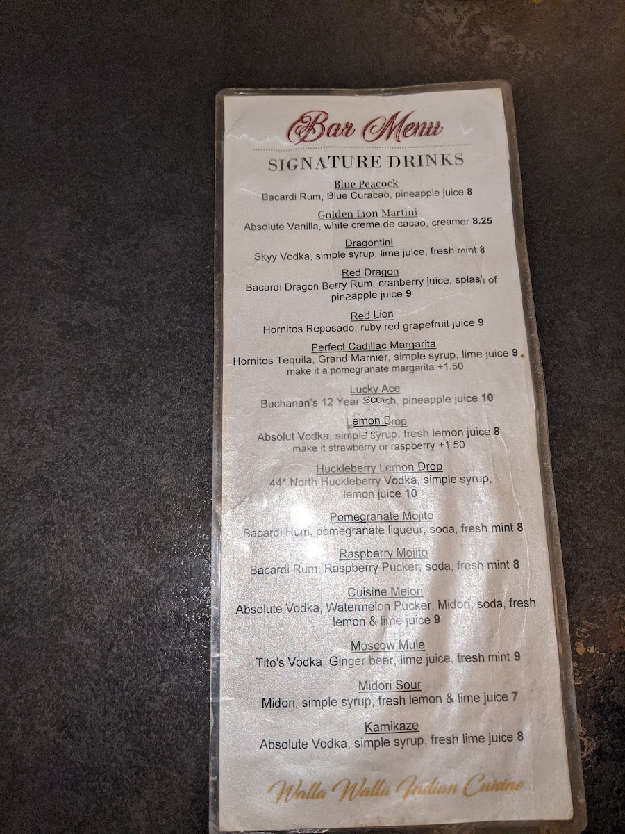 Menu Walla Walla Indian Cuisine-3