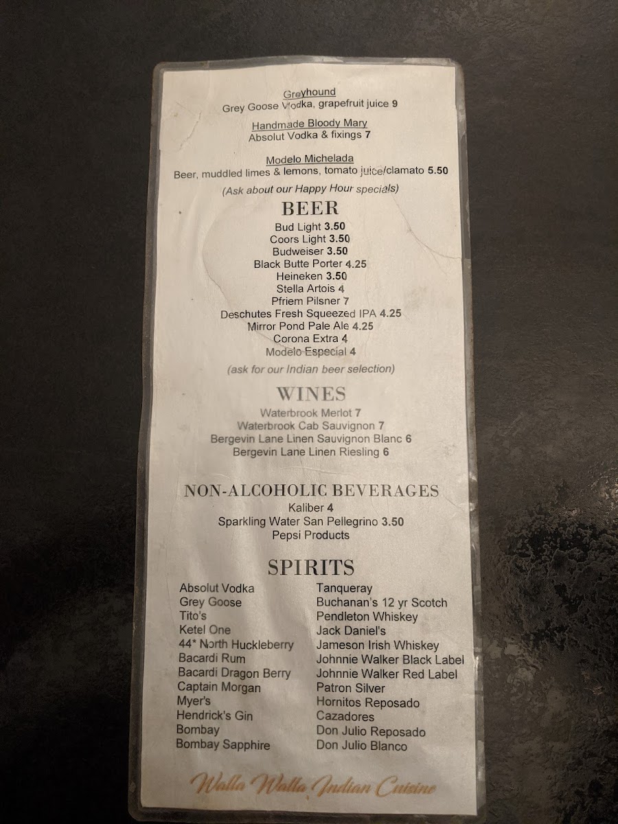 Menu Walla Walla Indian Cuisine-4