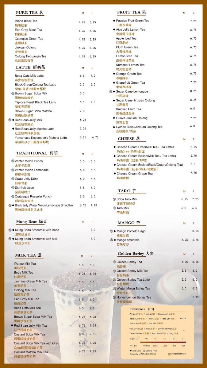Menu Wanpo Tea Shop-1