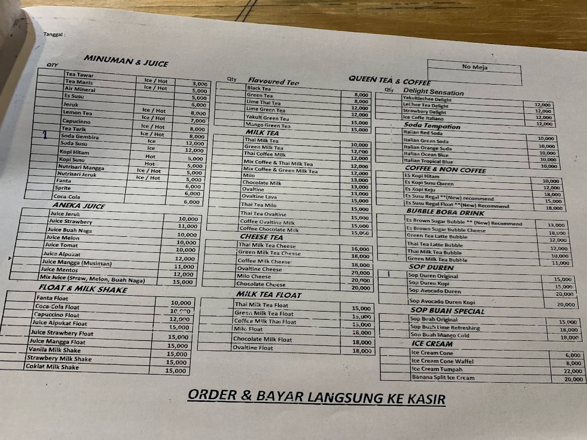 Menu Warciban & Droom Cafe-1