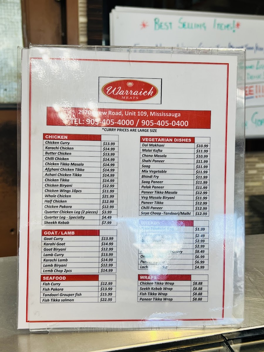 Menu Warraich Meats Restaurant And Take Out-2