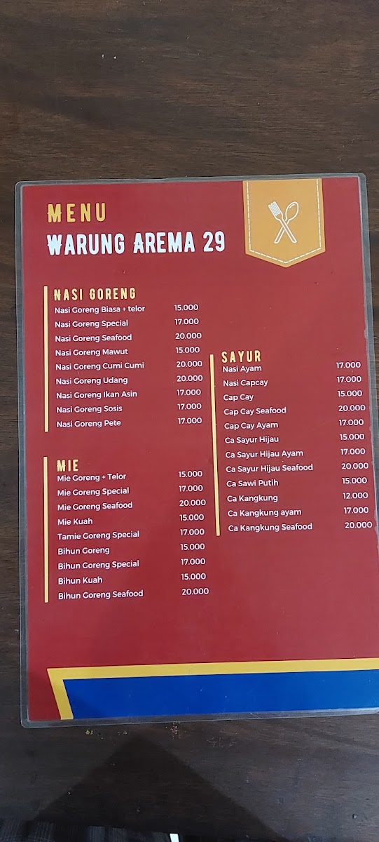 Menu Warung Arema 29-10