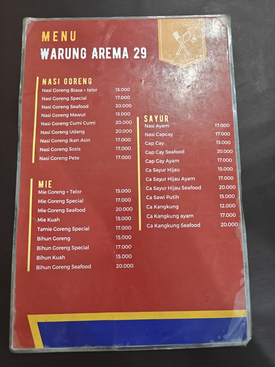Menu Warung Arema 29-3