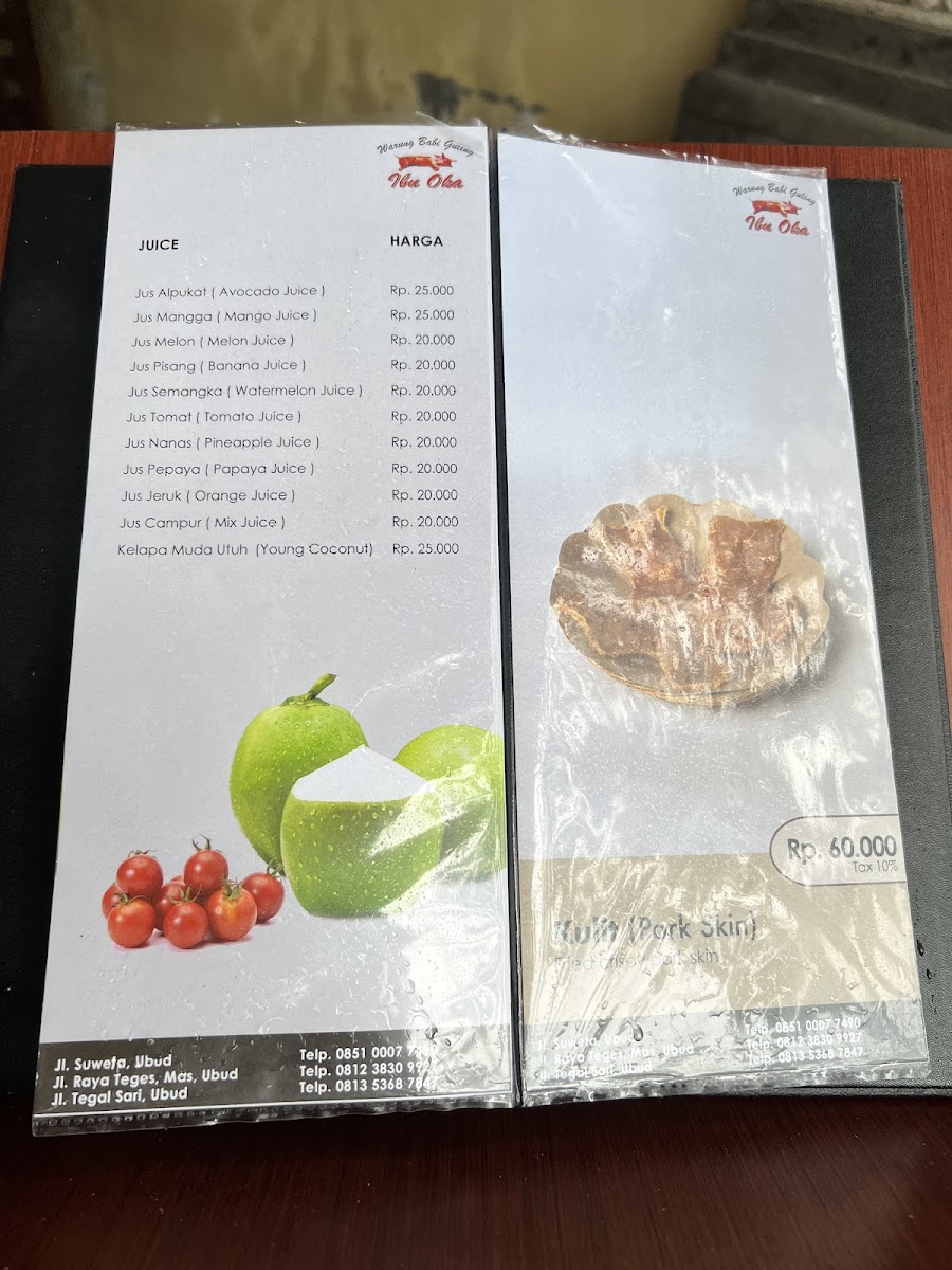 Menu Warung Babi Guling Ibu Oka 1-10