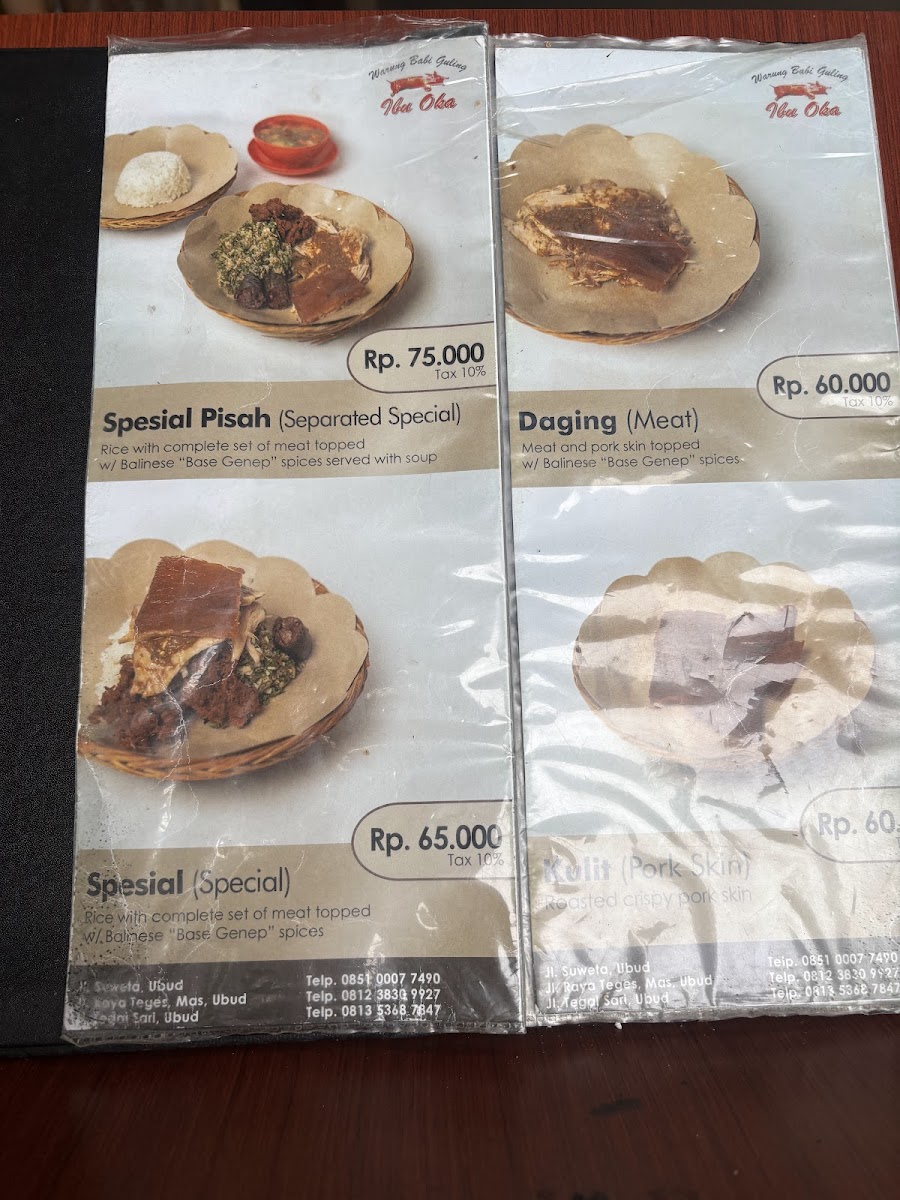 Menu Warung Babi Guling Ibu Oka 1-3