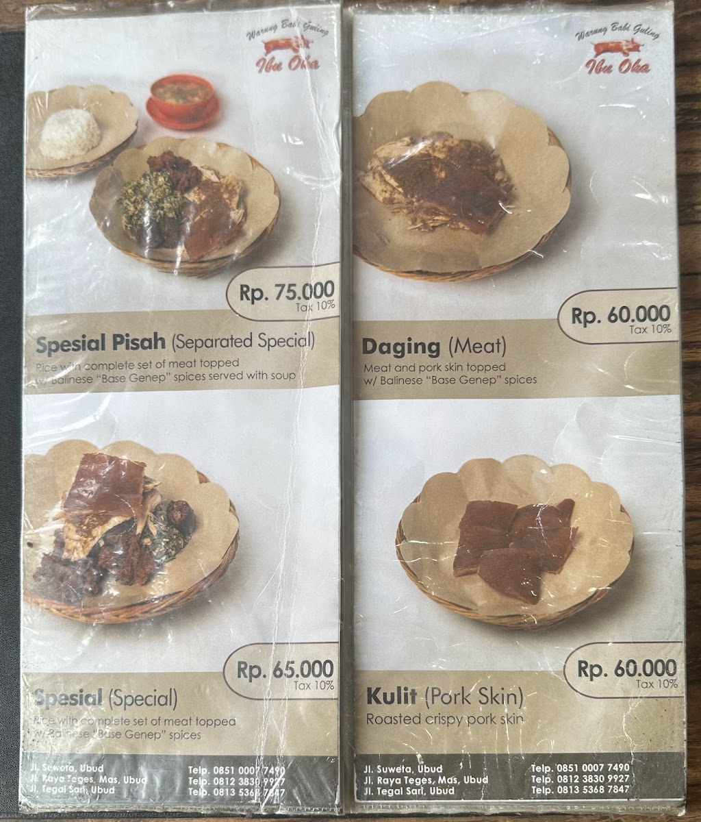 Menu Warung Babi Guling Ibu Oka 1-4