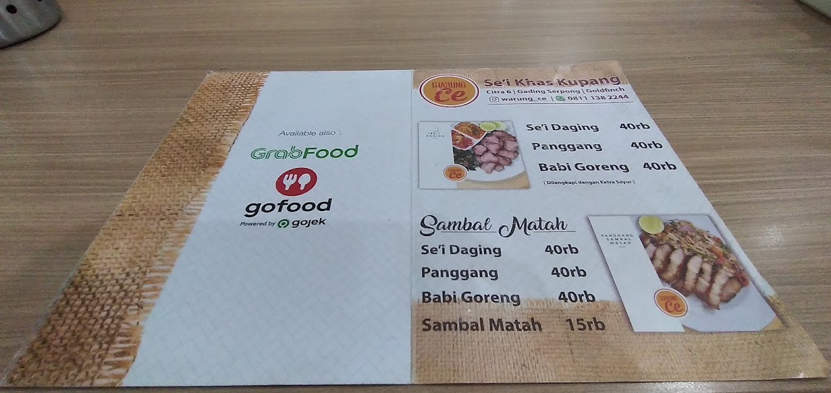 Menu Warung Ce-9