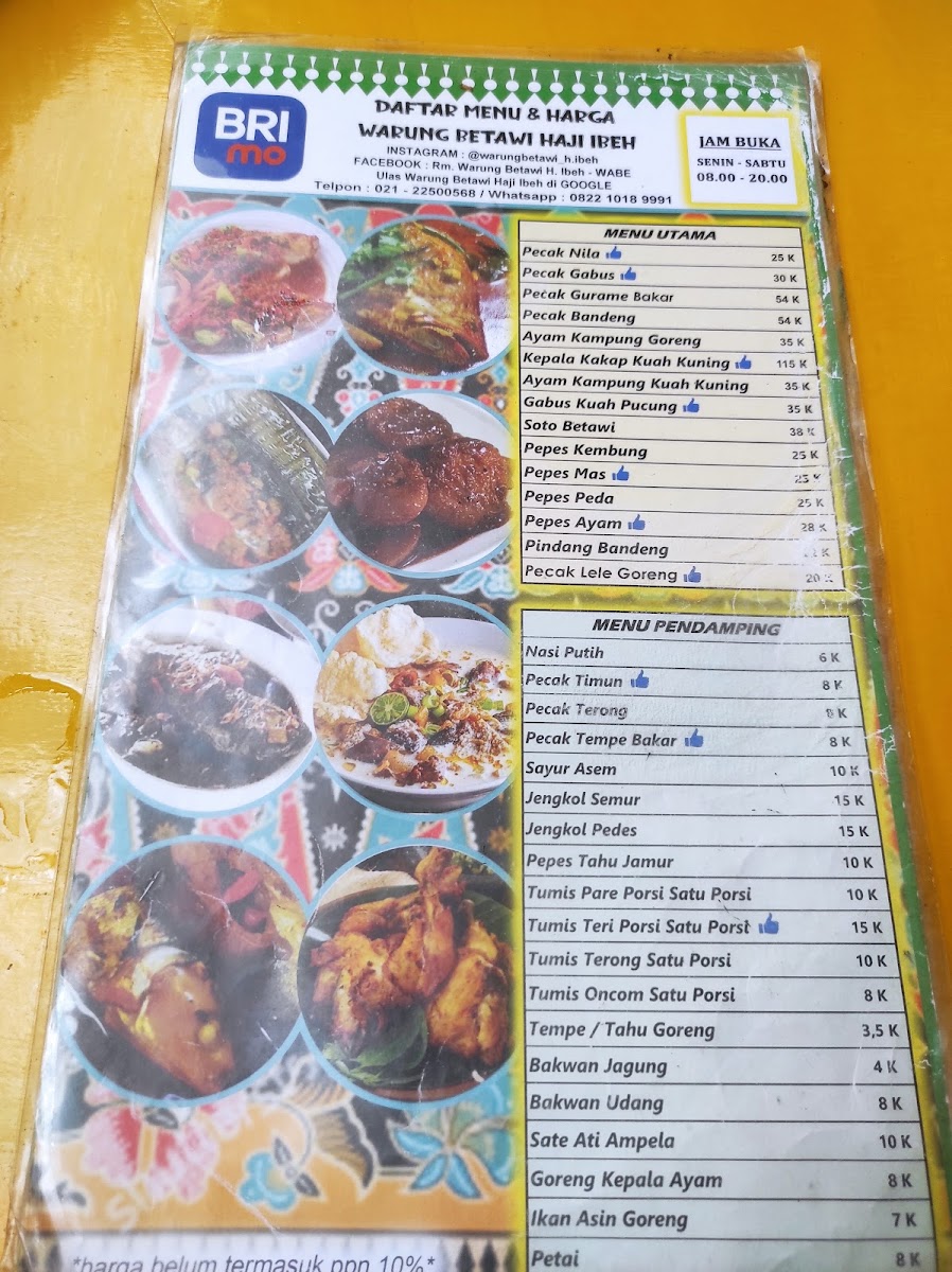 Menu Warung Pecak Betawi - H. Ibeh-3