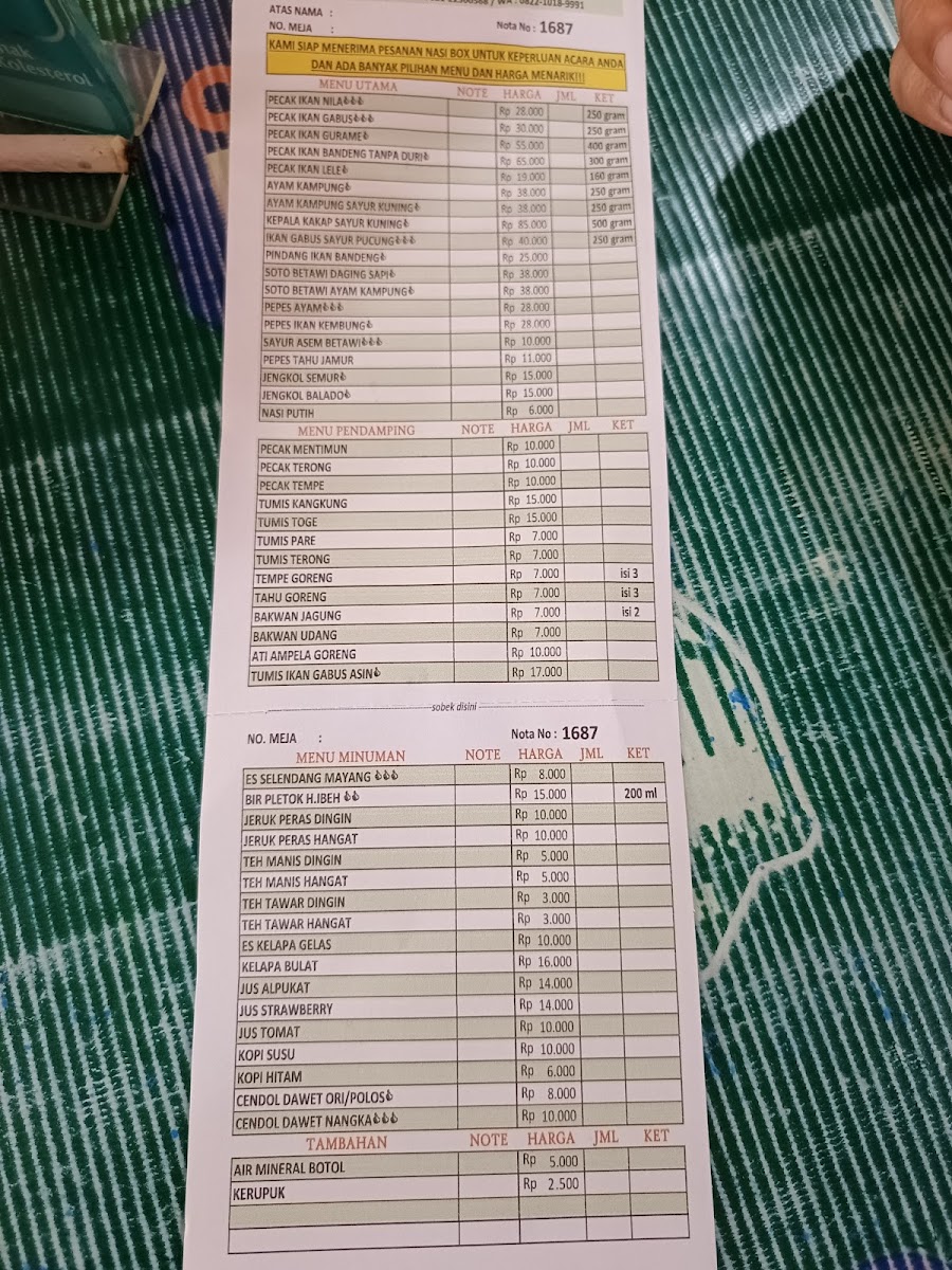 Menu Warung Pecak Betawi - H. Ibeh-5