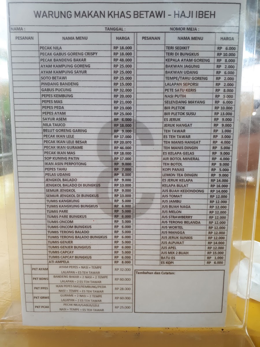 Menu Warung Pecak Betawi - H. Ibeh-8