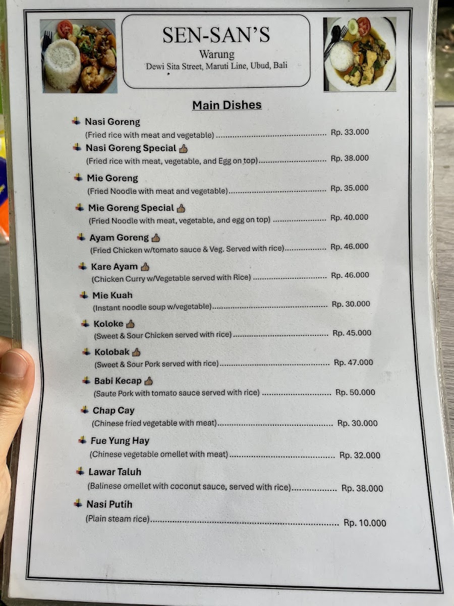Menu Warung Sen San-1