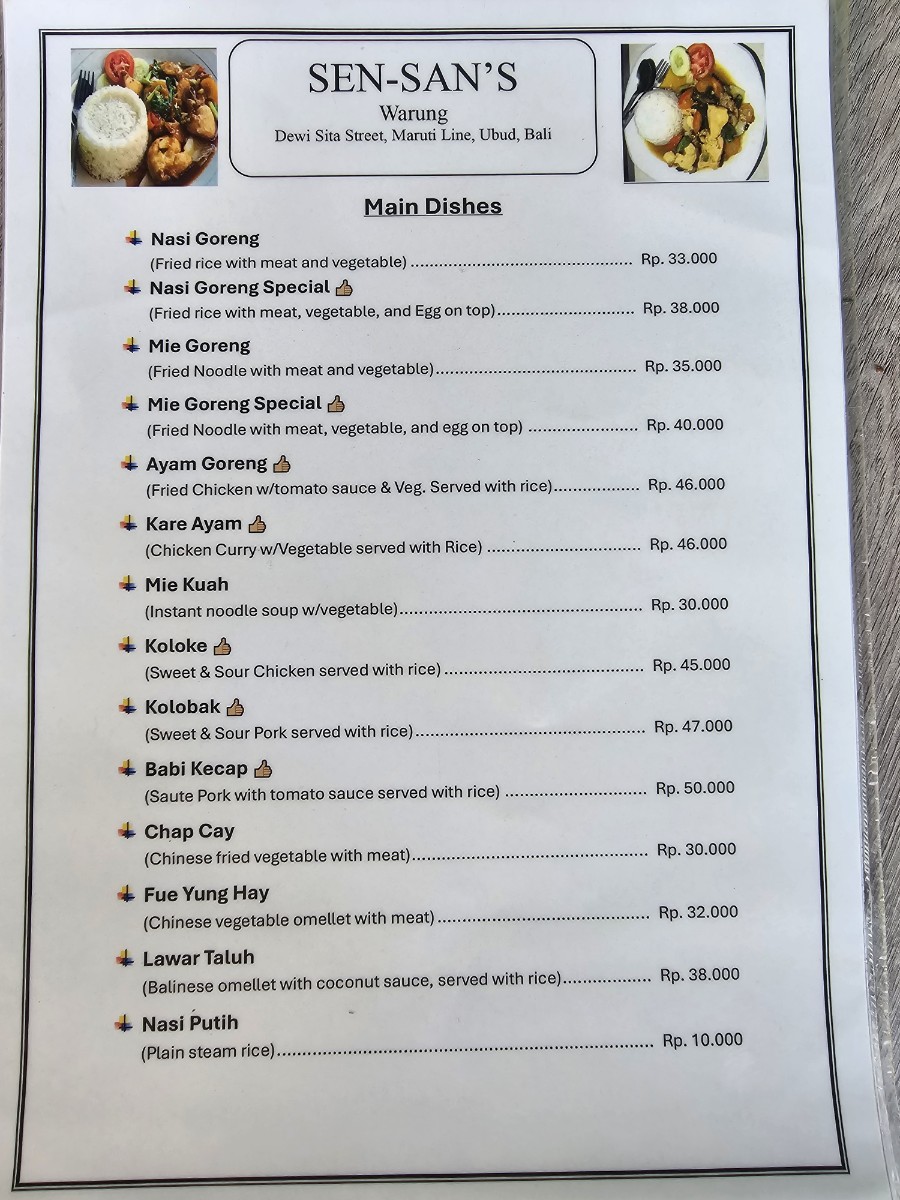 Menu Warung Sen San-5