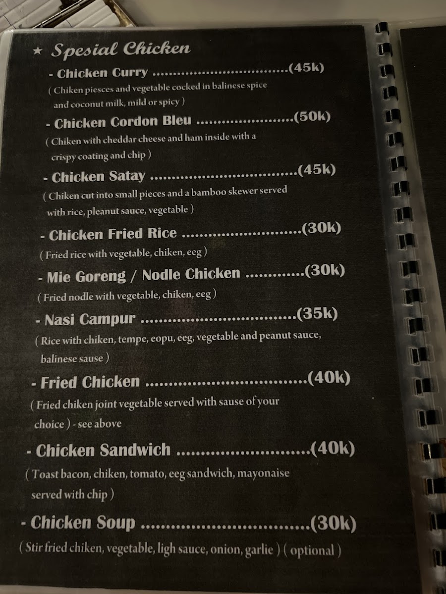 Menu Warung Srikandi /pacha Beach-4