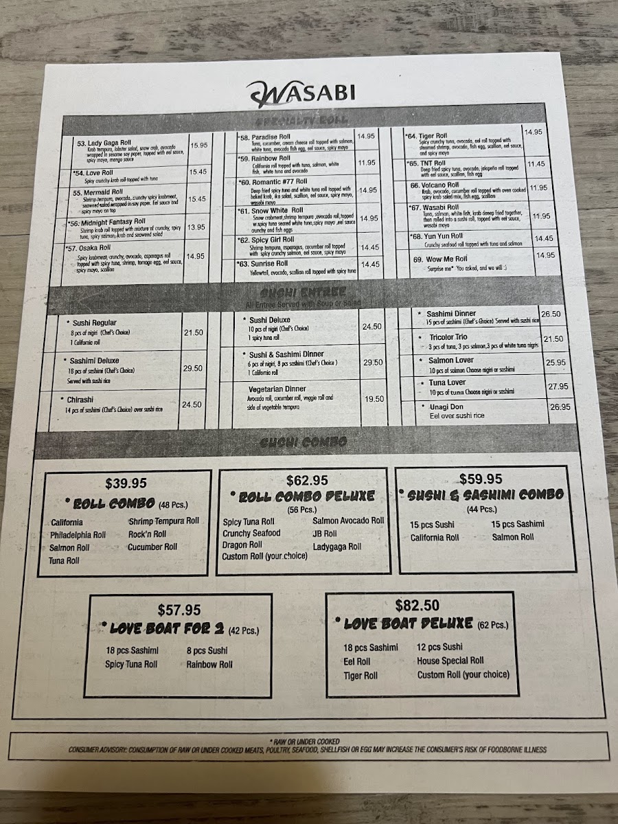 Menu Wasabi Sushi And Bar-10