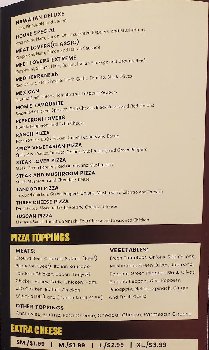 Menu Wasim's Donair & Pizza-1