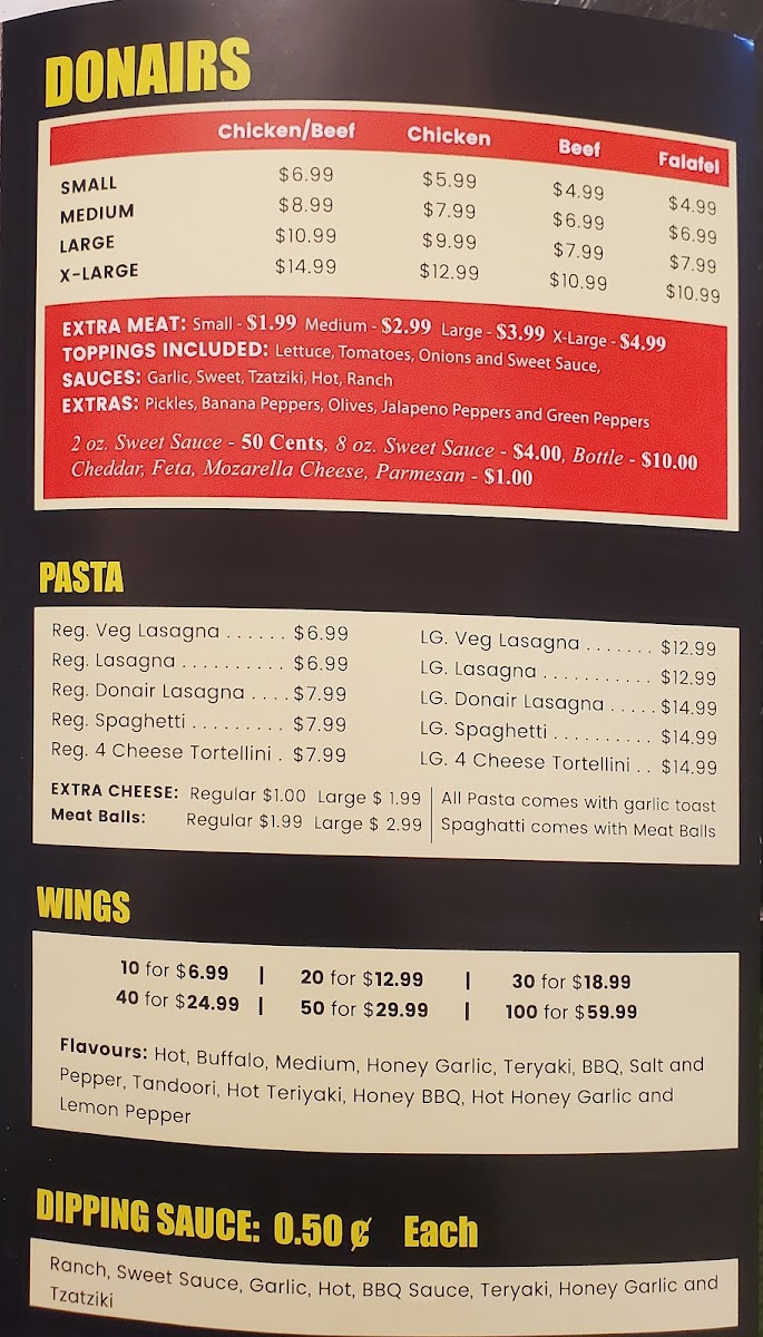 Menu Wasim's Donair & Pizza-4