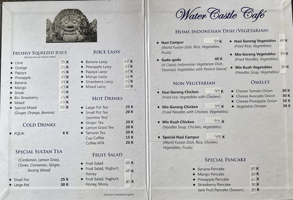 Menu Water Castle Cafe-1