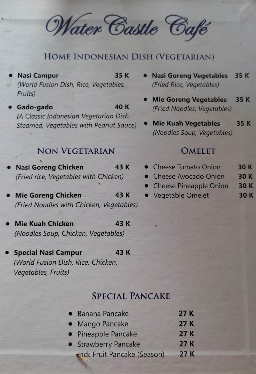 Menu Water Castle Cafe-2