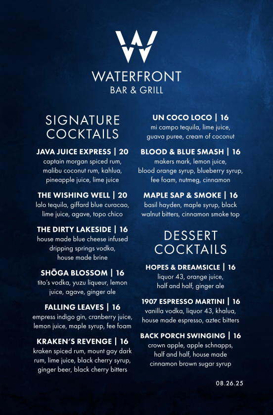 Menu Waterfront Bar & Grill-1