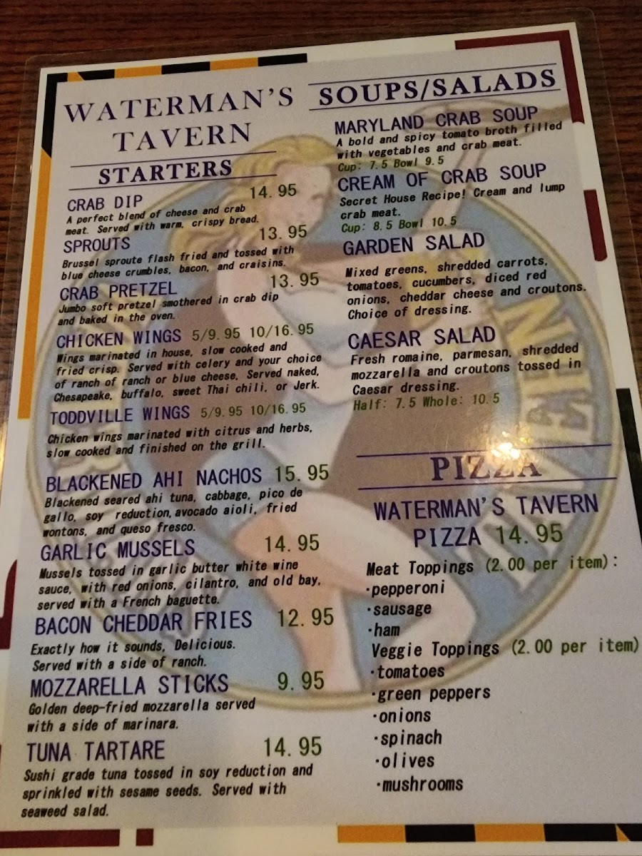 Menu Waterman's Tavern-1