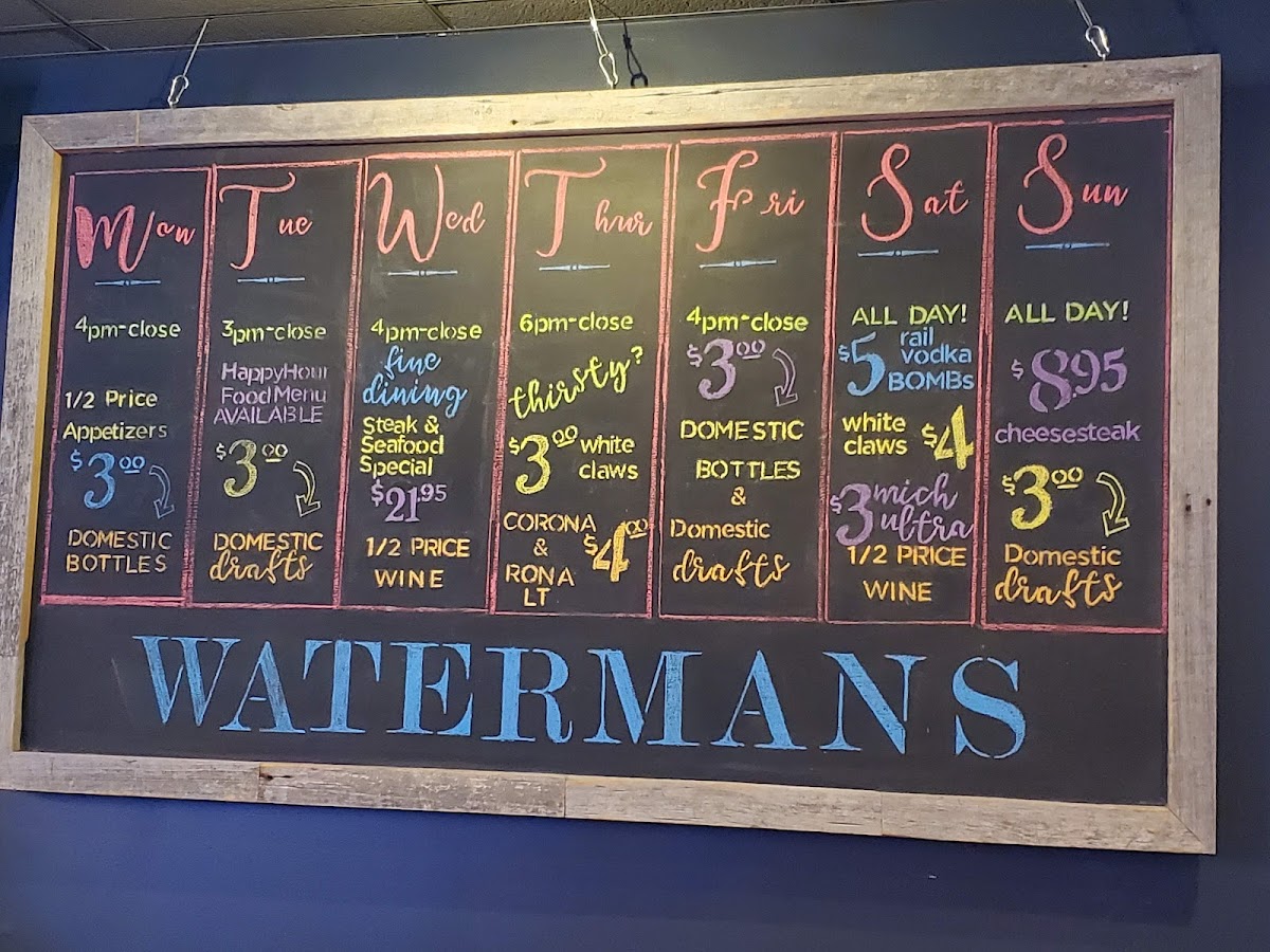 Menu Waterman's Tavern-2