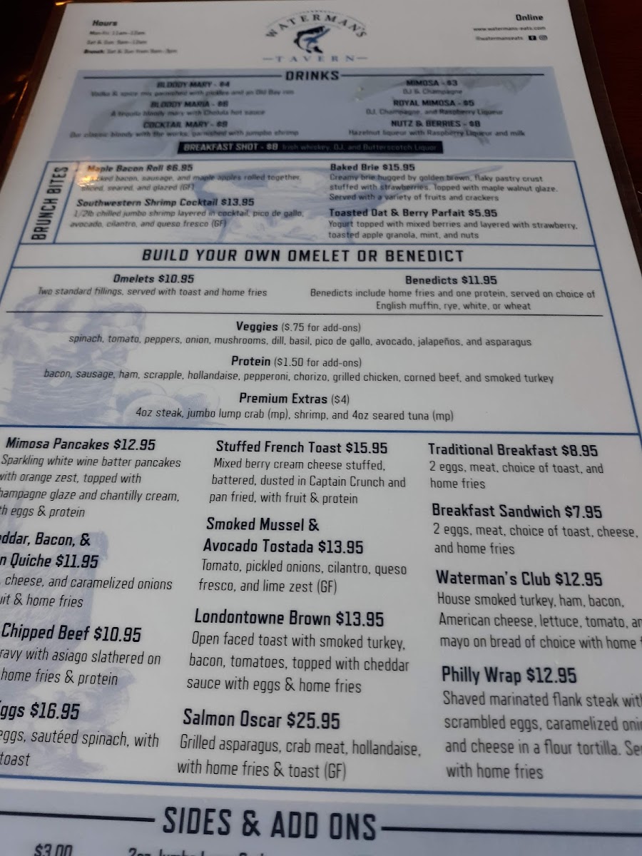 Menu Waterman's Tavern-5