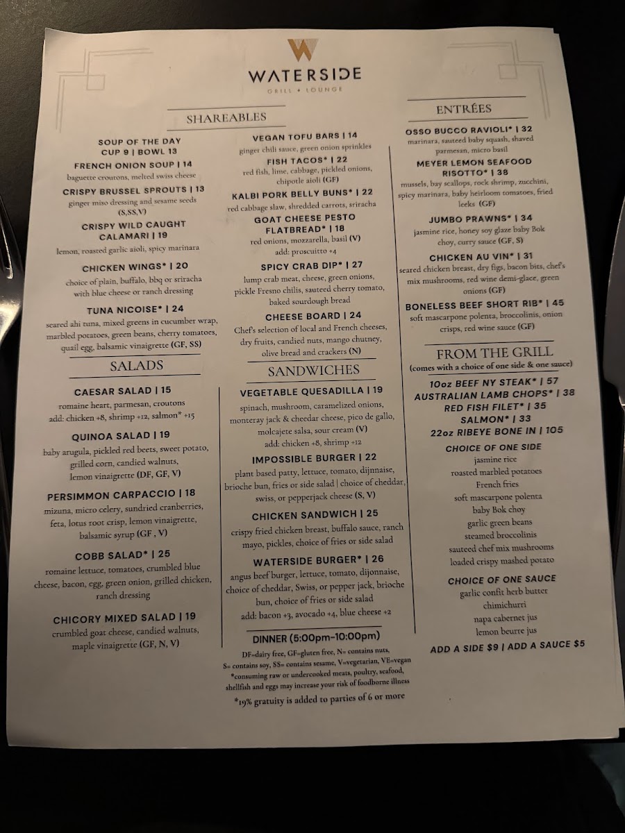 Menu Waterside Grill + Lounge-1