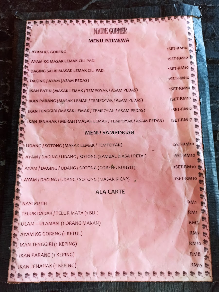 Menu Watie's Corner-5