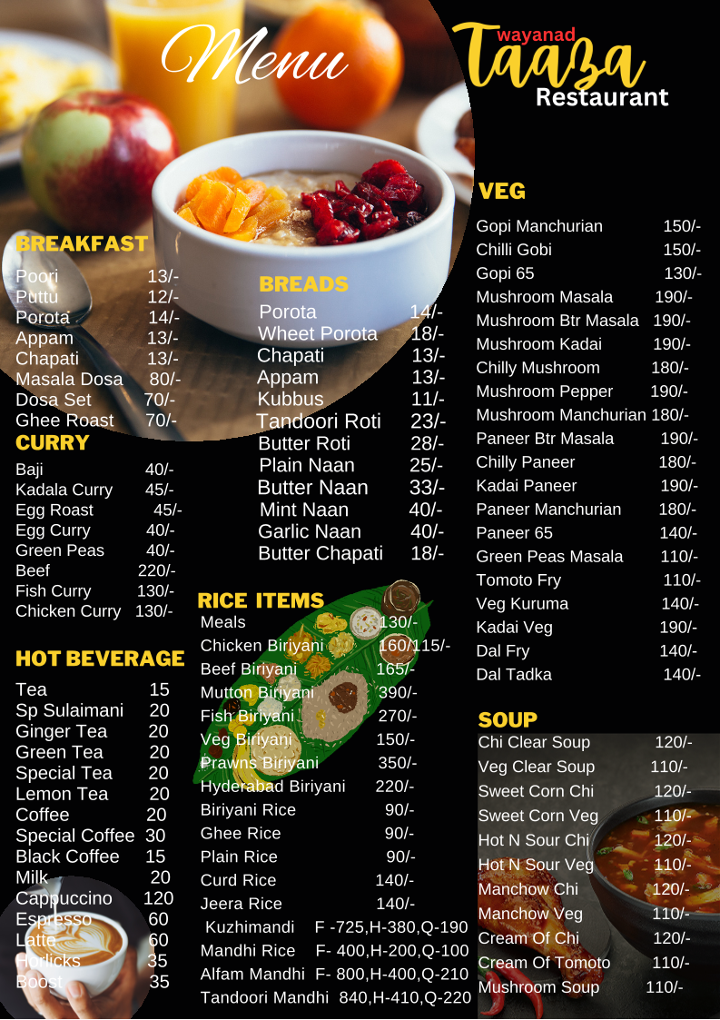 Menu Wayanad Taaza-2