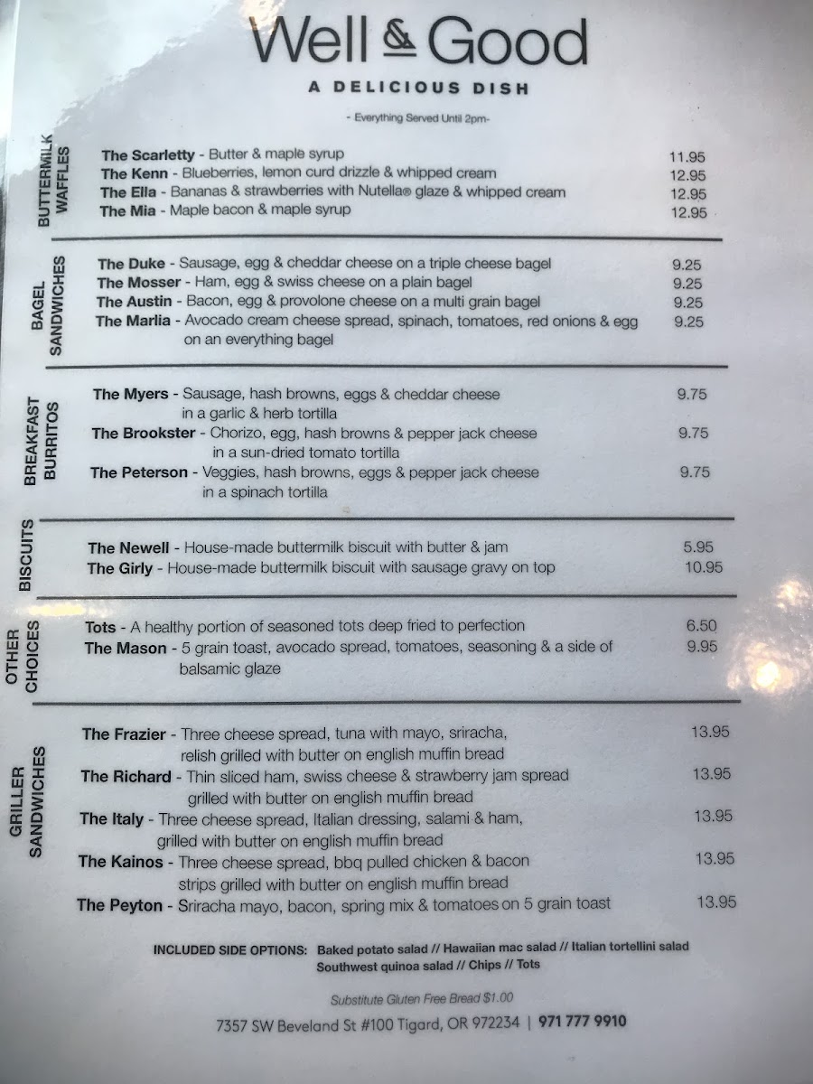Menu Well & Good Cafe - Tigard-3