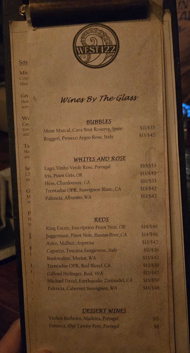 Menu West 122-6