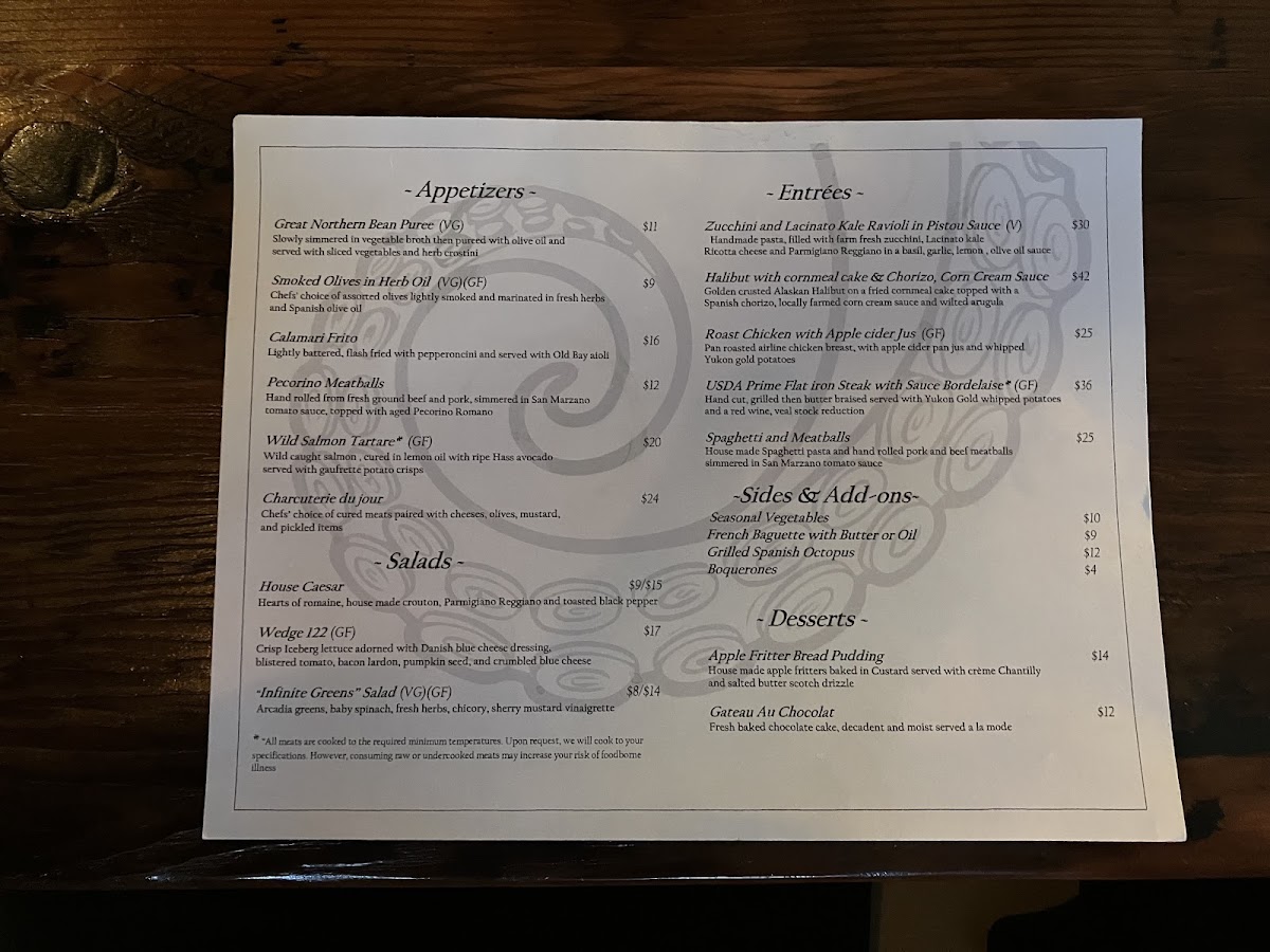 Menu West 122-7