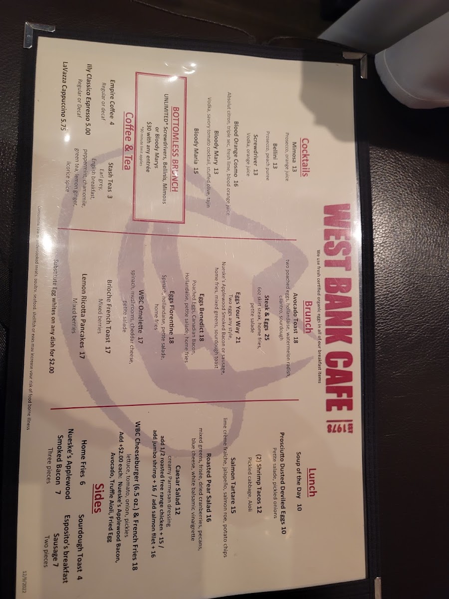 Menu West Bank Cafe-10