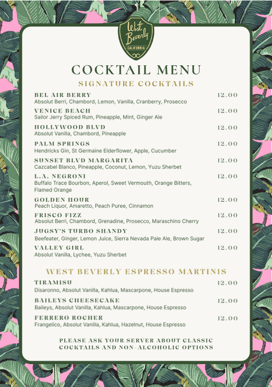 Menu West Beverly-4