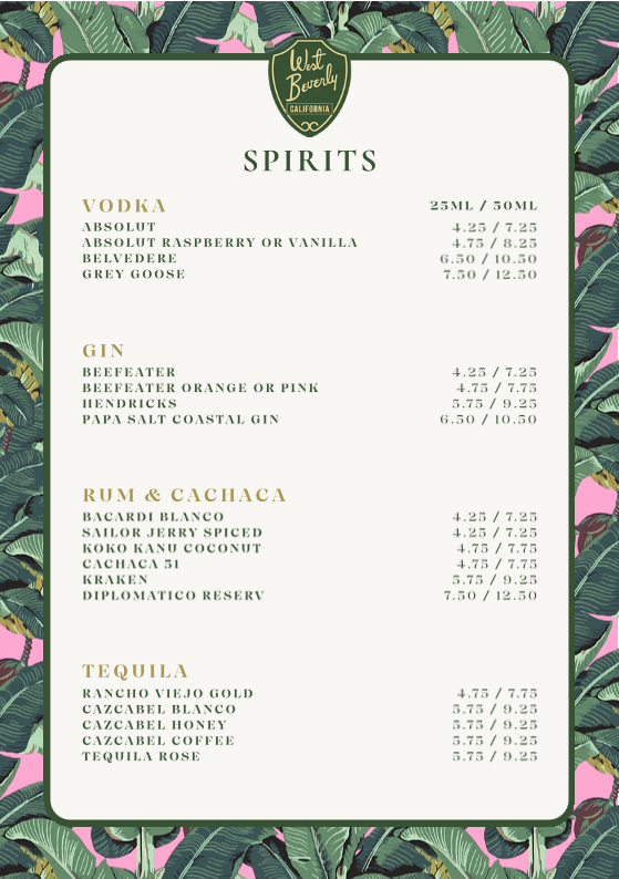 Menu West Beverly-7