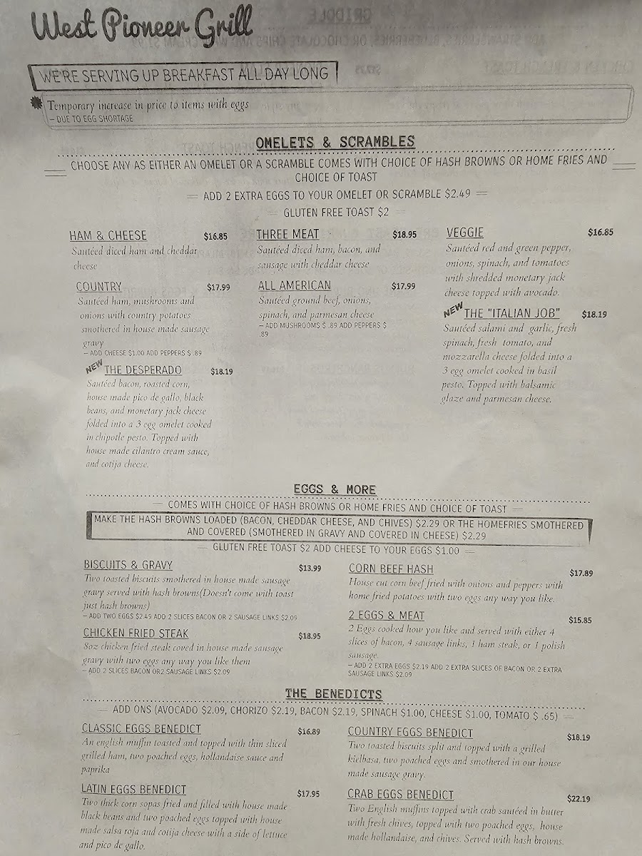 Menu West Pioneer Grill-1