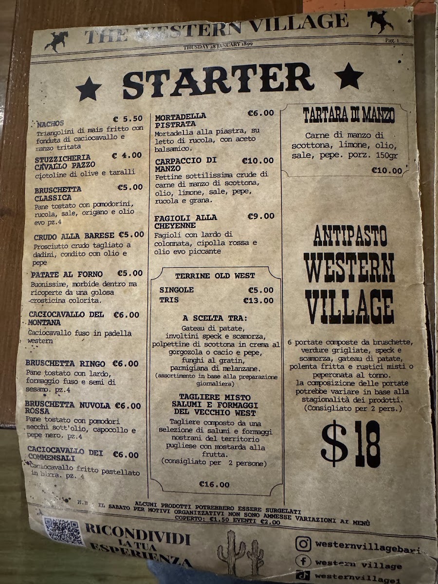 Menu Western Village-3