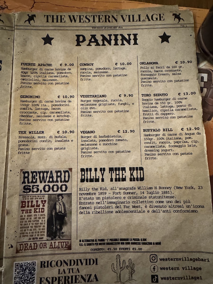 Menu Western Village-4