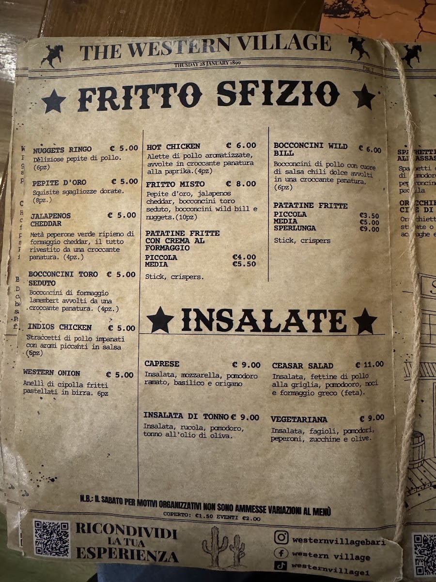 Menu Western Village-7