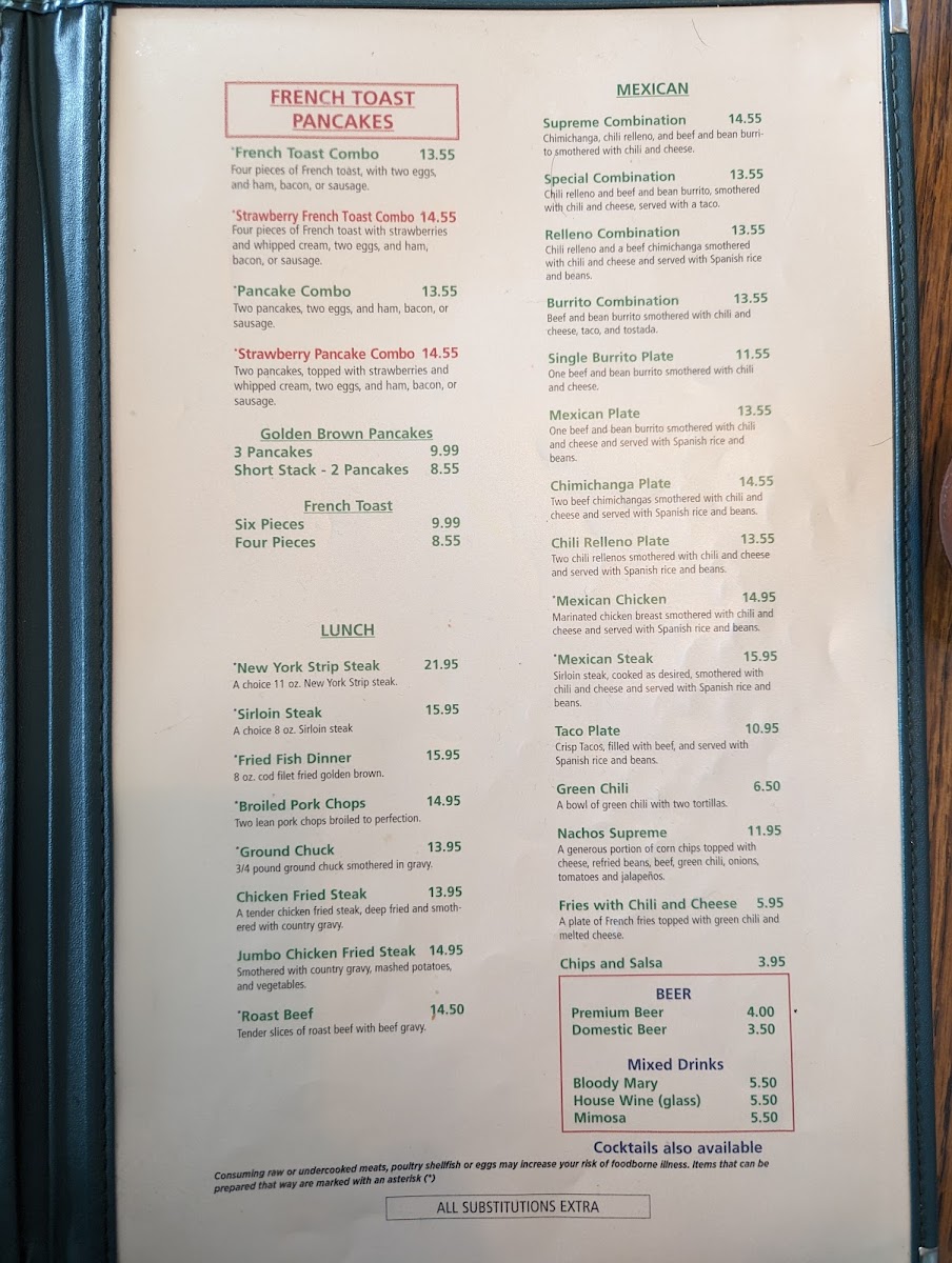 Menu Westwood Inn-1