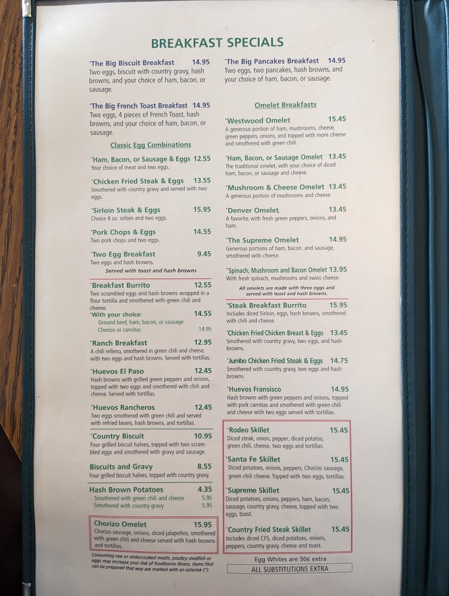 Menu Westwood Inn-2