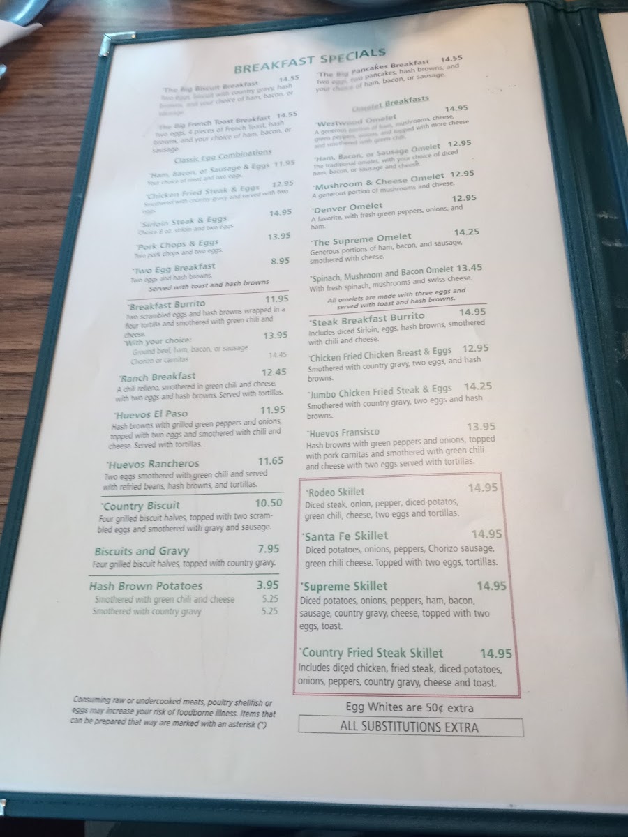 Menu Westwood Inn-5